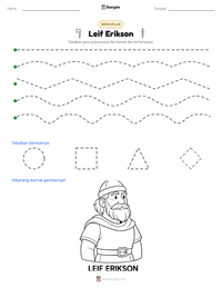 Prabaca lembar kerja cetak Leif Erikson