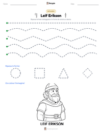 Anteprima della scheda stampabile di Leif Erikson