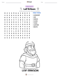 Leif Erikson printable worksheet preview