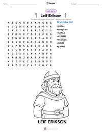 Prabaca lembar kerja cetak Leif Erikson