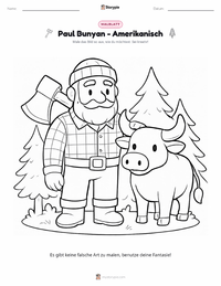 Paul Bunyan - Amerikaner Malvorlage für Kinder