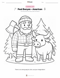 Paul Bunyan - American coloring page for kids