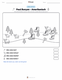 Paul Bunyan - Amerikaner druckbare Arbeitsblatt Vorschau