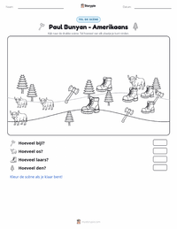 Paul Bunyan - Amerikaans afdrukbare werkblad voorbeeld