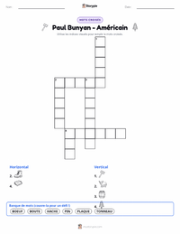Aperçu de la feuille de travail imprimable Paul Bunyan - Américain