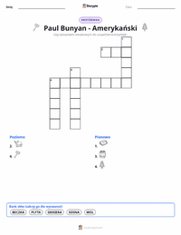 Podgląd drukowalnego arkusza ćwiczeń Paul Bunyan - Amerykański