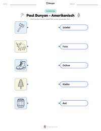 Paul Bunyan - Amerikaner druckbare Arbeitsblatt für Kinder