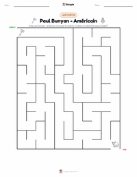 Aperçu de la feuille de travail imprimable Paul Bunyan - Américain
