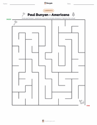 Anteprima della scheda stampabile di Paul Bunyan - Americano