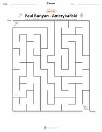 Podgląd drukowalnego arkusza ćwiczeń Paul Bunyan - Amerykański
