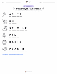 Anteprima della scheda stampabile di Paul Bunyan - Americano