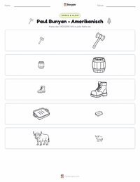 Paul Bunyan - Amerikaner druckbare Arbeitsblatt Vorschau