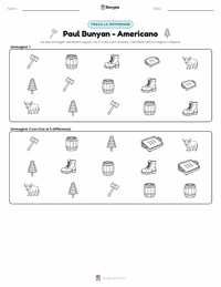 Anteprima della scheda stampabile di Paul Bunyan - Americano