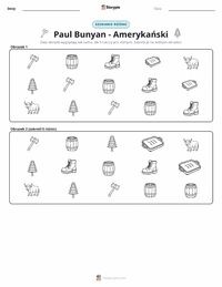 Podgląd drukowalnego arkusza ćwiczeń Paul Bunyan - Amerykański