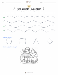 Aperçu de la feuille de travail imprimable Paul Bunyan - Américain
