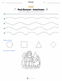 Anteprima della scheda stampabile di Paul Bunyan - Americano