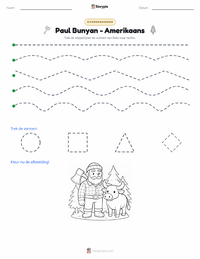 Paul Bunyan - Amerikaans afdrukbare werkblad voorbeeld