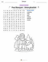 Podgląd drukowalnego arkusza ćwiczeń Paul Bunyan - Amerykański