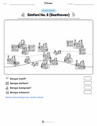 Prabaca lembar kerja cetak Simfoni No. 5 (Beethoven)