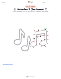 Vista previa de la hoja de trabajo imprimible de Sinfonía n.º 5 (Beethoven)