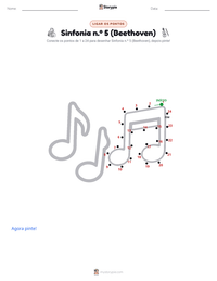 Prévia da folha de atividades imprimível Sinfonia n.º 5 (Beethoven)