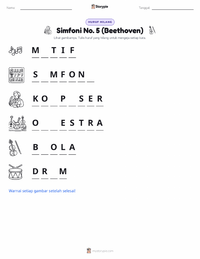 Prabaca lembar kerja cetak Simfoni No. 5 (Beethoven)