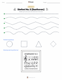 Prabaca lembar kerja cetak Simfoni No. 5 (Beethoven)