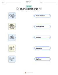 Charles Lindbergh printable worksheet preview