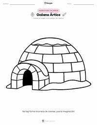 Página para colorear de Océano Ártico para niños
