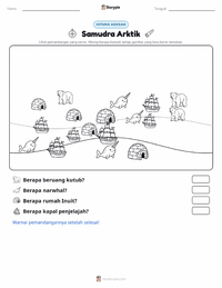 Prabaca lembar kerja cetak Samudra Arktik
