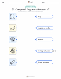 Северный Ледовитый океан распечатываемый рабочий лист для детей