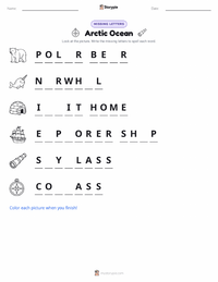 Arctic Ocean printable worksheet preview