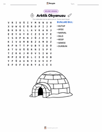 Arktik Okyanusu yazdırılabilir çalışma sayfası önizlemesi