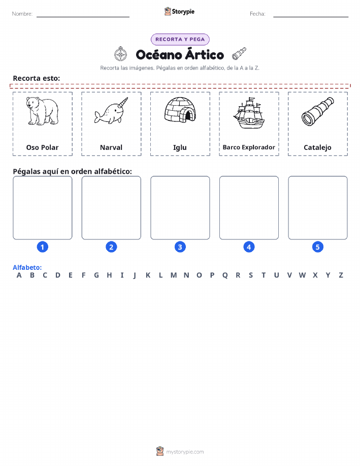 Cortar y Pegar el Alfabeto