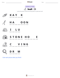 Inuit printable worksheet preview