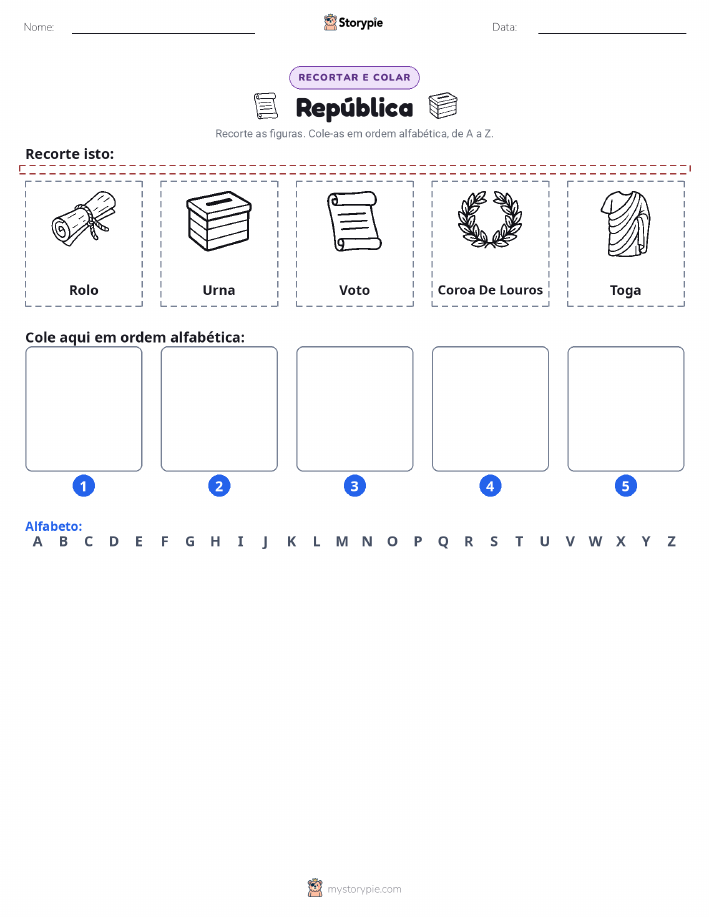 Recortar & Colar Alfabeto