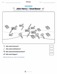 John Henry - Amerikaner druckbare Arbeitsblatt Vorschau