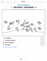 Podgląd drukowalnego arkusza ćwiczeń John Henry - Amerykanin