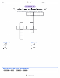 John Henry - Amerikaner druckbare Arbeitsblatt Vorschau