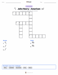 John Henry - American printable worksheet preview