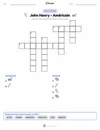 Aperçu de la feuille de travail imprimable John Henry - Américain