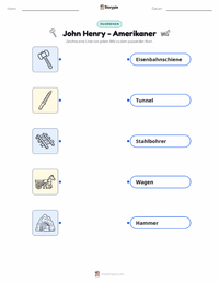 John Henry - Amerikaner druckbare Arbeitsblatt Vorschau