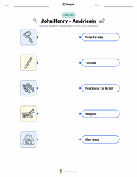 Feuille de travail imprimable John Henry - Américain pour les enfants