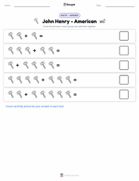 John Henry - American printable worksheet preview