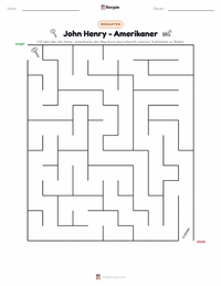 John Henry - Amerikaner druckbare Arbeitsblatt Vorschau