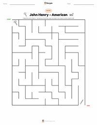 John Henry - American printable worksheet preview
