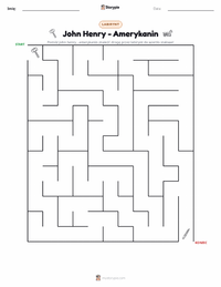 Podgląd drukowalnego arkusza ćwiczeń John Henry - Amerykanin