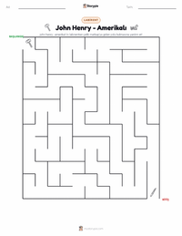 John Henry - Amerikalı yazdırılabilir çalışma sayfası önizlemesi