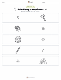 John Henry - Amerikaner druckbare Arbeitsblatt Vorschau