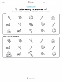 John Henry - American printable worksheet preview